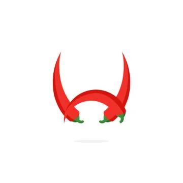 Vector Logo Red Chili Pepper Letter W Stock Illustration