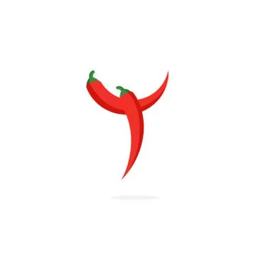 Vector Logo Red Chili Pepper Letter Y Illustrazione stock