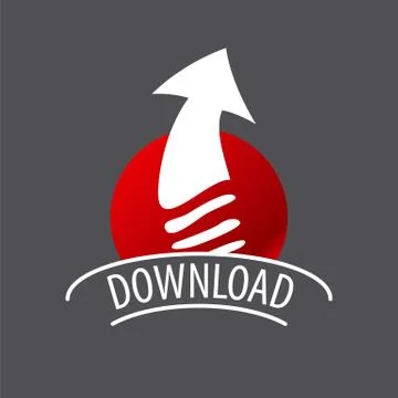 Vector logo red circle and arrow Ilustración de archivo
