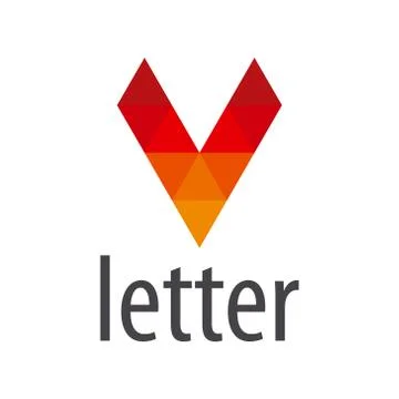 Vector logo red letter V module 스톡 일러스트