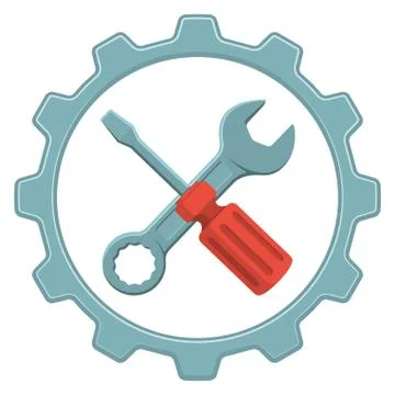 Vector logo repair. Tools, maintenance, repair service. Stock Illustration