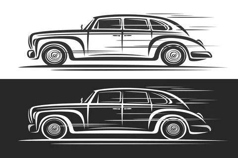 Vector logo for Retro Car Illustrazione stock