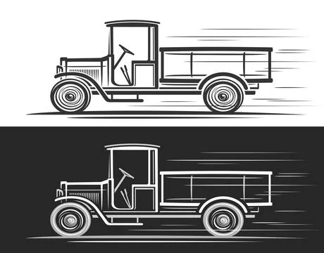 Vector logo for Retro Truck Stock Illustration