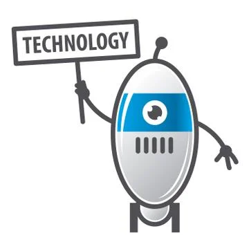 Vector logo robot sign technology Stock Illustration