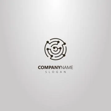 Vector logo of round electric board Stock Illustration