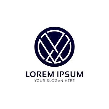 Vector logo round sign V logo circle icon Stock Illustration
