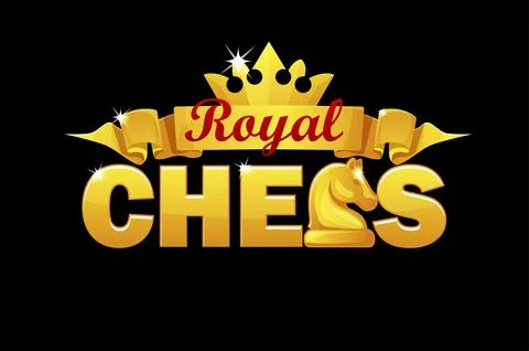 Vector Logo Royal chess for game. Golden LOGO Stock Illustration