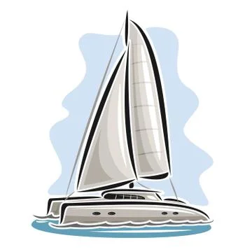 Vector logo of Sailing Catamaran 스톡 일러스트