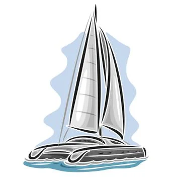 Vector logo of Sailing Catamaran Stock Illustration
