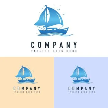 Vector logo of sailing ship Stock Illustration