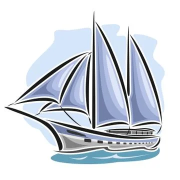 Vector logo of sailing yacht Stock Illustration