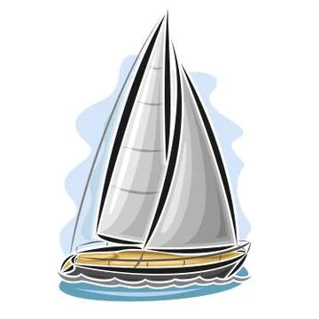 Vector logo of sailing yacht Stock Illustration