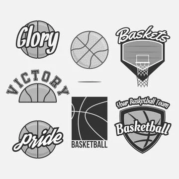 Vector Logo Set for a Basketball Team Stock Illustration