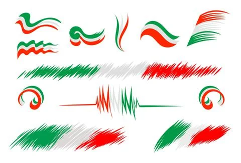 Vector logo set of Italian flag icon. Flat style 스톡 일러스트