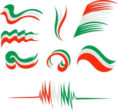Vector logo set Italy flag icon. Flat style イラスト素材