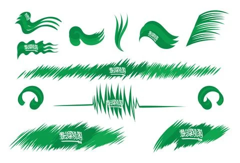 Vector logo set Saudi arabia Kingdom flag icon. Flat style Stock-Illustration