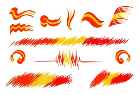 Vector logo set of Spain flag icon. Flat style Stock-Illustration