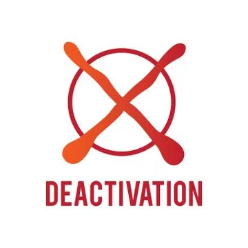Vector logo, sign of deactivation and inactivity of the account Stock Illustration