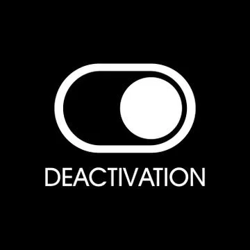 Vector logo, sign of deactivation and inactivity of the account Stock Illustration