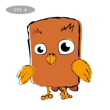 Vector logo Sparrow. Brown style Stock Illustration