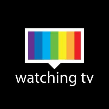 Vector logo with a spectrum in the TV screen Stock Illustration