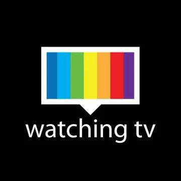 Vector logo with a spectrum in the TV screen Stock Illustration