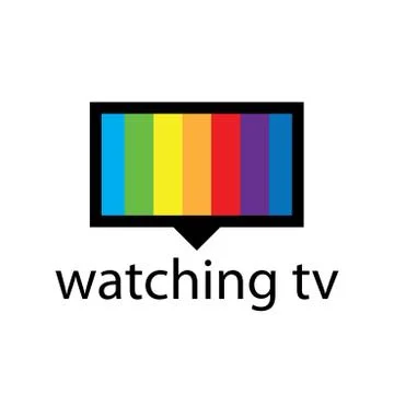 Vector logo with a spectrum in the TV screen Stock Illustration