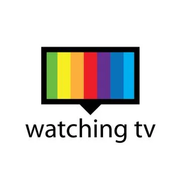 Vector logo with a spectrum in the TV screen Stock Illustration