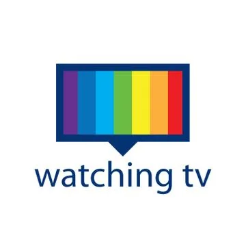 Vector logo with a spectrum in the TV screen Stock Illustration