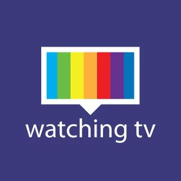 Vector logo with a spectrum in the TV screen Stock Illustration