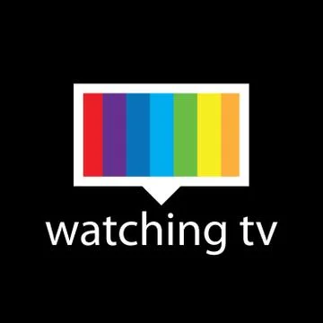 Vector logo with a spectrum in the TV screen 스톡 일러스트