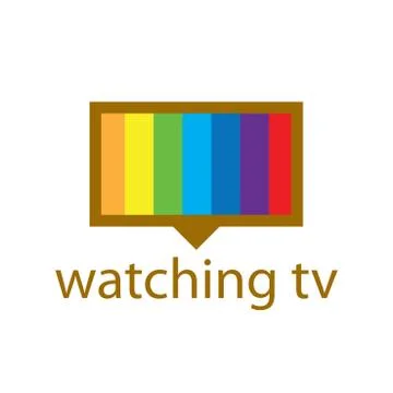 Vector logo with a spectrum in the TV screen Stock Illustration