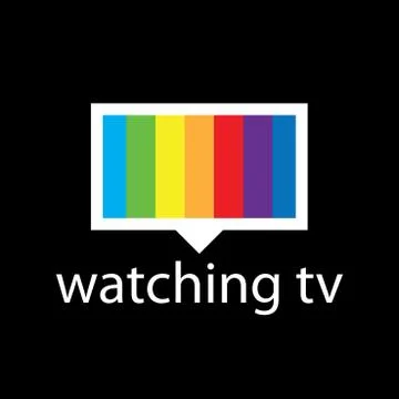 Vector logo with a spectrum in the TV screen Illustrazione stock