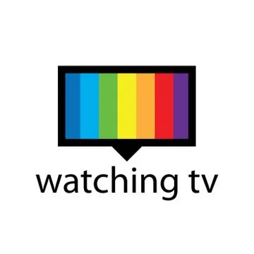 Vector logo with a spectrum in the TV screen Stock Illustration