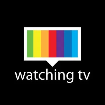 Vector logo with a spectrum in the TV screen Illustrazione stock