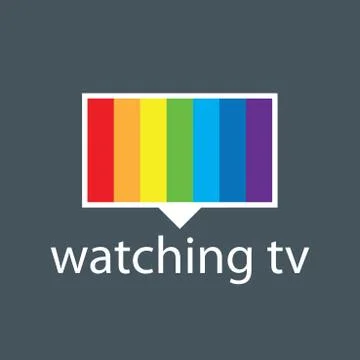 Vector logo with a spectrum in the TV screen Illustrazione stock