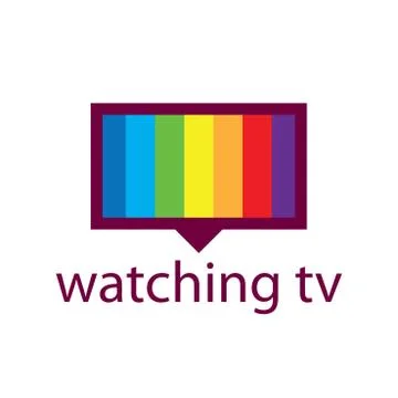 Vector logo with a spectrum in the TV screen Illustrazione stock