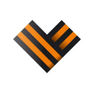 Vector logo St George ribbon in the form of heart Stock Illustration