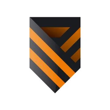 Vector logo St George ribbon in the form of shield Stock Illustration