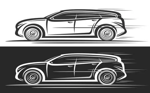 Vector logo for Station Wagon Car Stock-Illustration