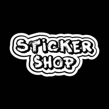 Vector logo for sticker shop, sticker store Stock Illustration
