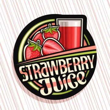 Vector logo for Strawberry Juice 스톡 일러스트