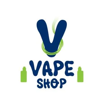 Vector logo on the subject of vaping, electronic cigarette Stock Illustration