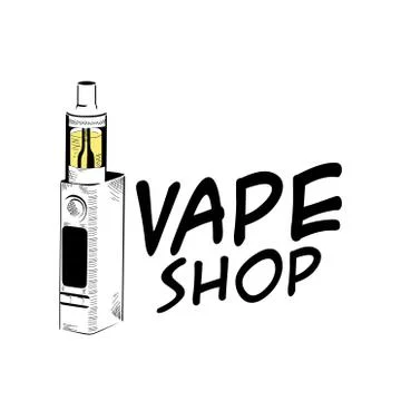 Vector logo on the subject of vaping, electronic cigarette Stock Illustration