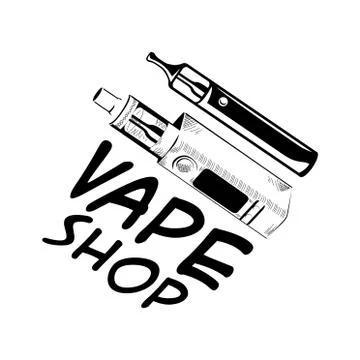 Vector logo on the subject of vaping, electronic cigarette Stock Illustration