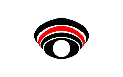 Vector logo symbol abstract eye with white pupil with arched lines over the eye Stock Illustration