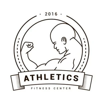 Vector logo with tape and the man Illustrazione stock