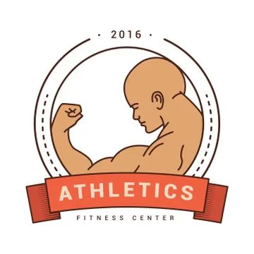 Vector logo with tape and the man Stock Illustration