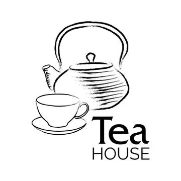 Vector logo of a tea shop and cafe Stock Illustration