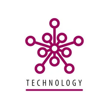 Vector logo tech chip star Stock Illustration